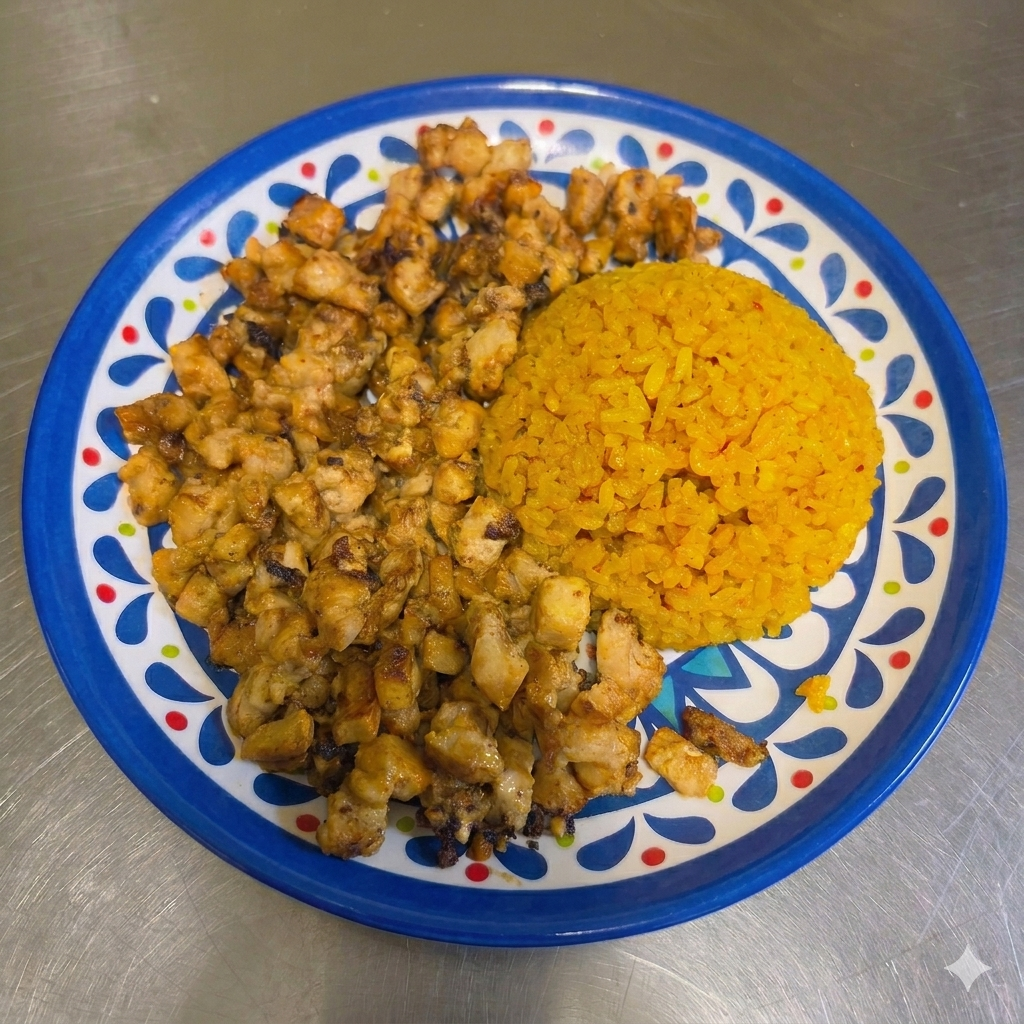 ARROZ Y TIRITAS DE PECHUGA A LA PLANCHA